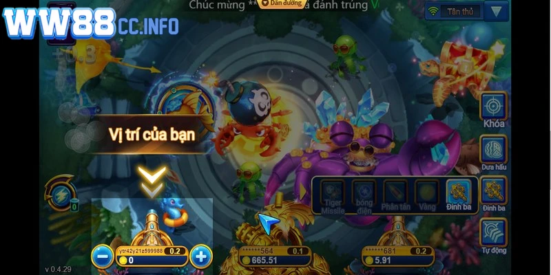 Tính năng phù trợ trong game săn cá đổi thưởng WW88